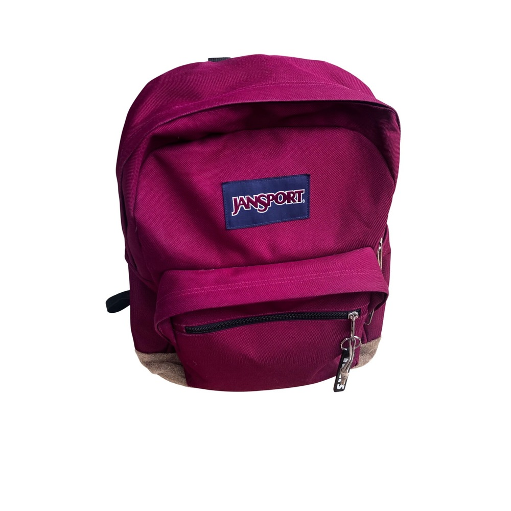 JanSport Unisex Backpack OS Burgundy Suede Bottom Cordura Classic School Bag